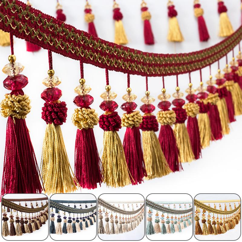 1/2/3/5 Meter Vorhang Quaste Fransen Spitze Kanten Rand Trim Kristall Band Trim Nähen Handwerk Vorhang Kissen Polster Dekor Handwerk