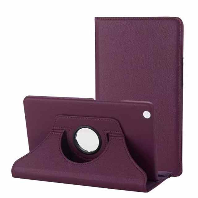 360 Degree Rotating PU Leather Case for Huawei MediaPad M3 Lite 8 CPN-L09/W09 8.0" Tablet Funda Cover Shell+Screen Film+Pen: Purple