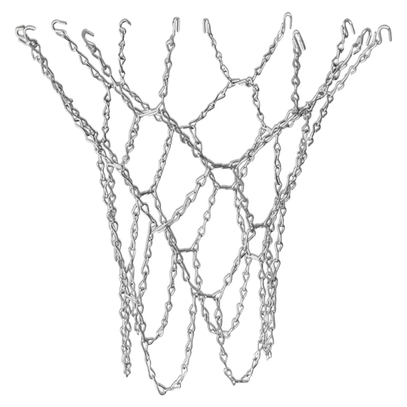 Ersatz-basketballnetz, robustes outdoor- und indoor-basketballnetz aus stahlketten, ersatz-basketballnetz aus metall