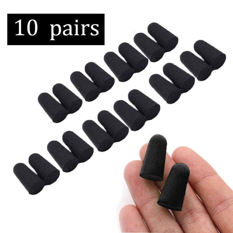 10 par czarny podróży snu zapobieganie hałasowi zatyczki robić uszu redukcja szumów dla podróży spania miękkie stożkowe piankowe zatyczki robić uszu