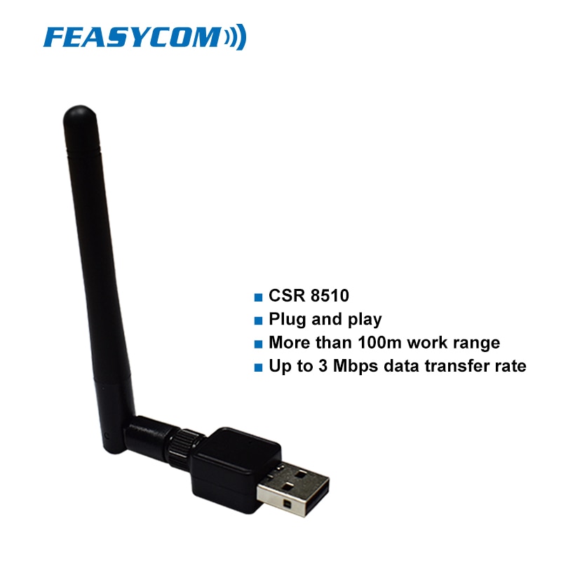 FEASYCOM Long Range Bluetooth USB Adapter Wireless Bluetooth 4.0 CSR chip dongle for Windows 10 8.1 8 7 XP vista