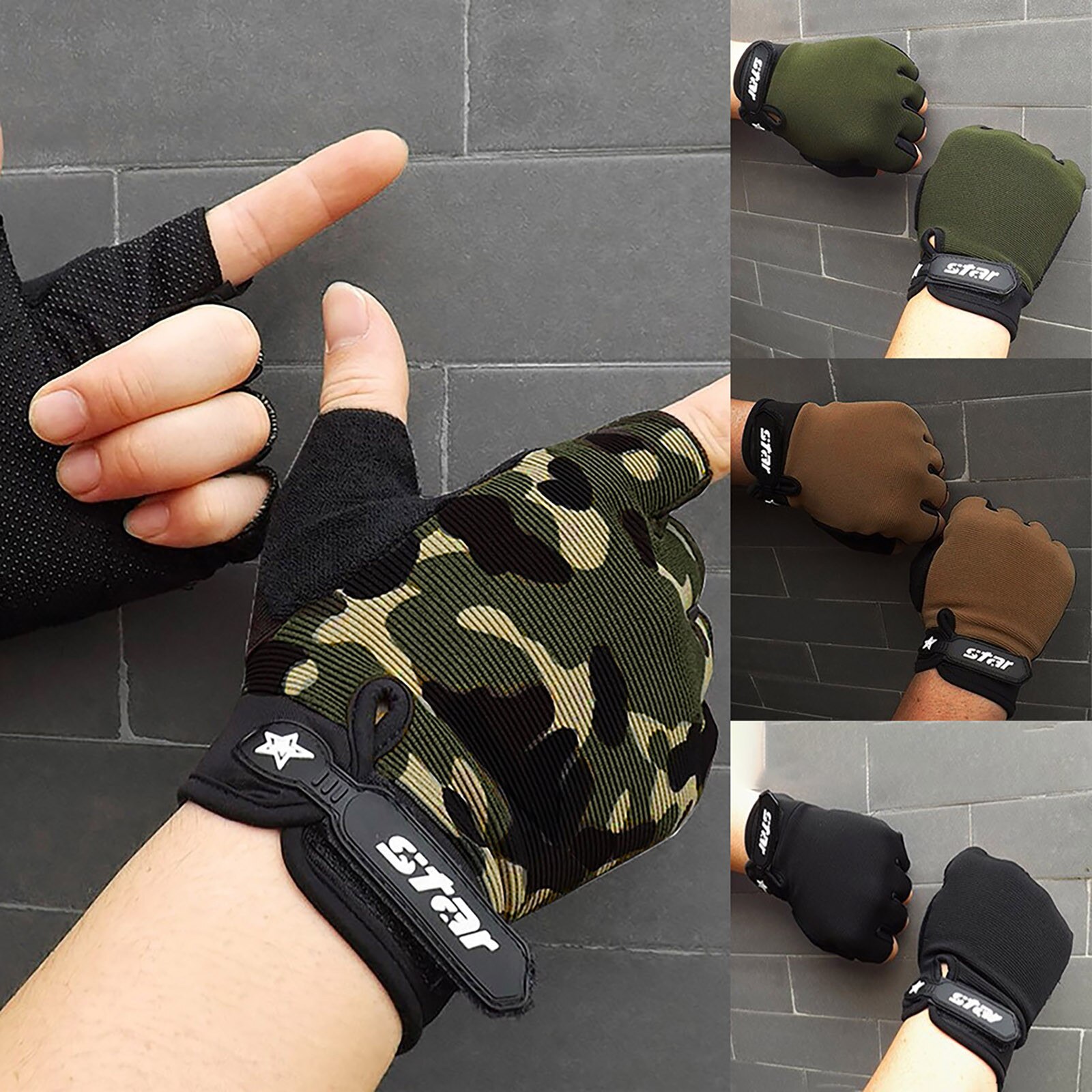 Men Antiskid Cycling Bike Fitness Sports Half Finger Gloves Men Women Windproof Non-slip Shock Absorption Cycling Bicycle Gloves
