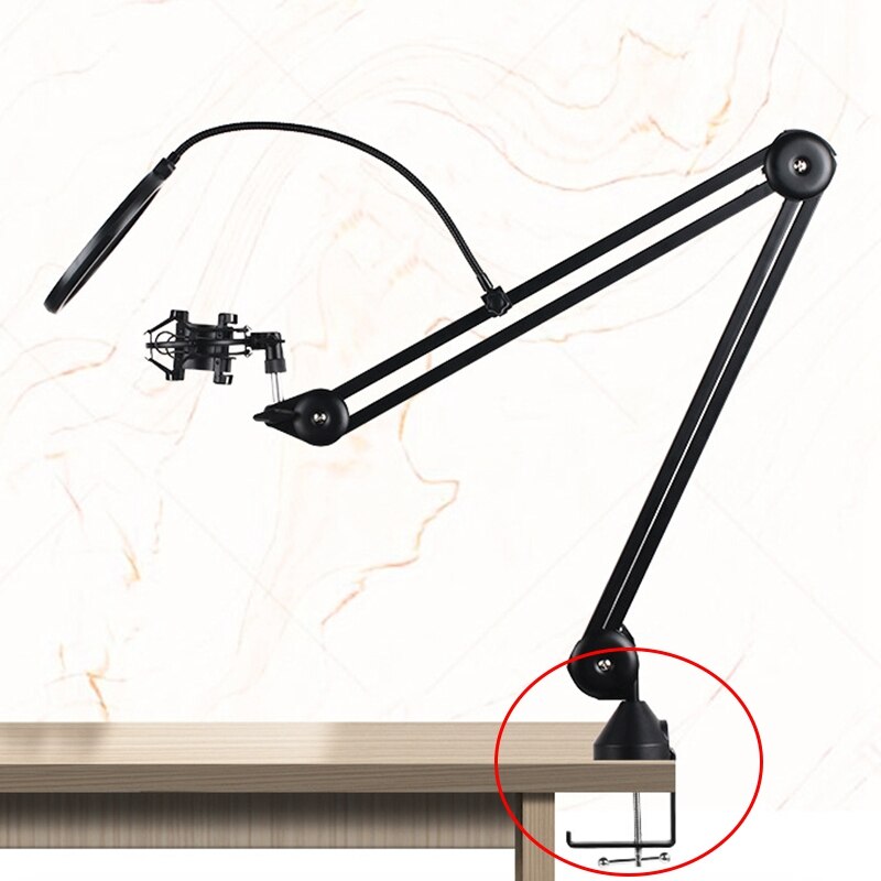 Abrazadera de montaje de mesa de Metal de alta resistencia, soporte en voladizo para micrófono, brazo de tijera, brazo de suspensión
