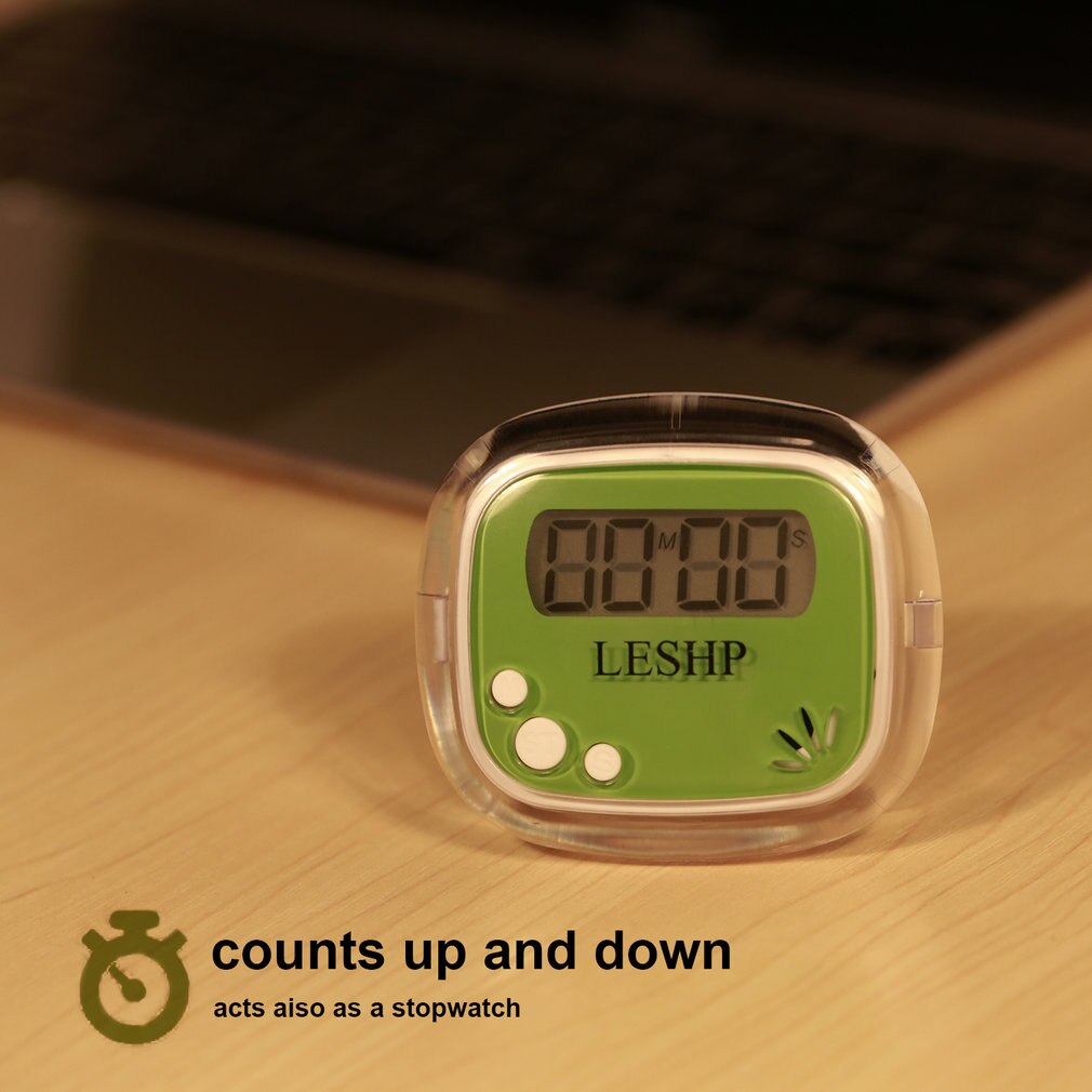 LESHP-Mini pantalla LCD ABS portátil de 4 dígitos, temporizador de Cuenta regresiva magnético Digital para cocina, con memoria para temporizador