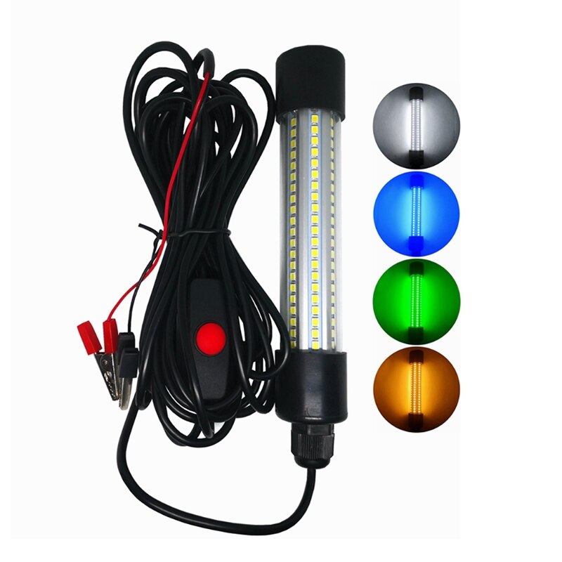 LED Submersible Fishing Night Light Underwater Fish Lure Bait Finder Lamp