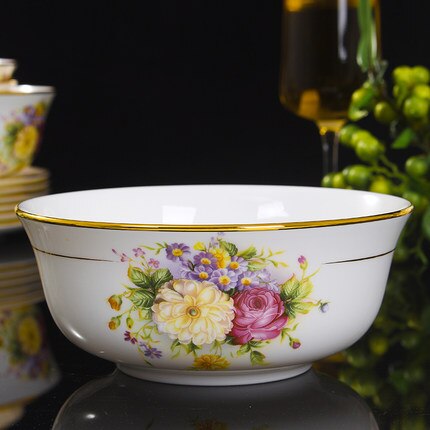 Jingdezhen Keramische Bone China Servies Gerechten Kom Plaat Soep Lepel Westerse Steak Plaat Met Diy Servies: 7inch