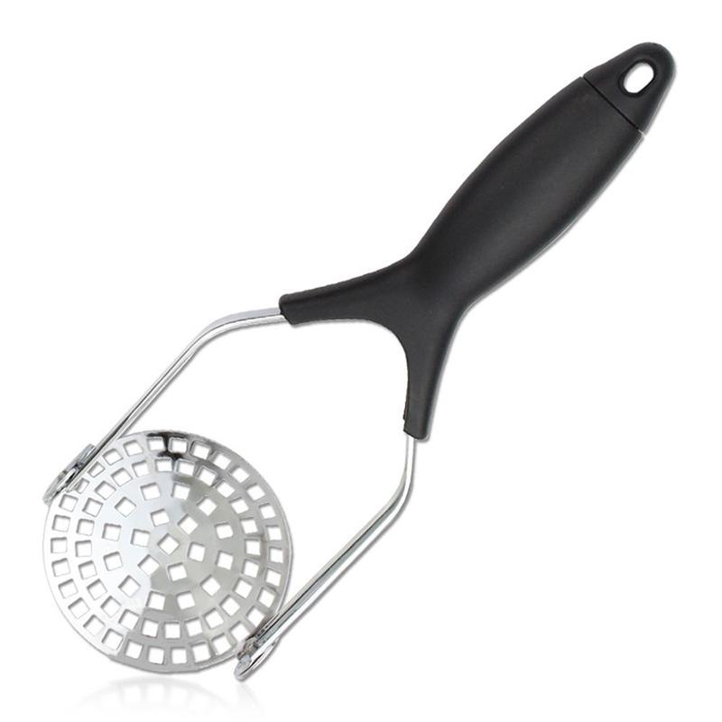 Steel Potato Masher With Broad Mashing Plate For Smooth Mashed Potatoes Fruit Vegetable Pressed Maker Puree Squeezer: Default Title