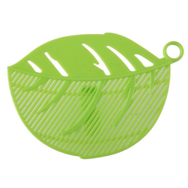 1 stk køkken multifunktionelt bladformet taomi afløbsbræt spaghetti dørslag filter filter frugtgrøntsagsrengøringsværktøj: En grøn
