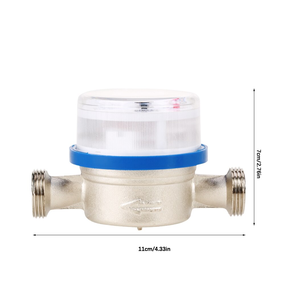 Water Meter 15mm 1/2" Dry Water meter Garden Home Plastic Cold Water Meter Single Water Flow Dry Table compteur