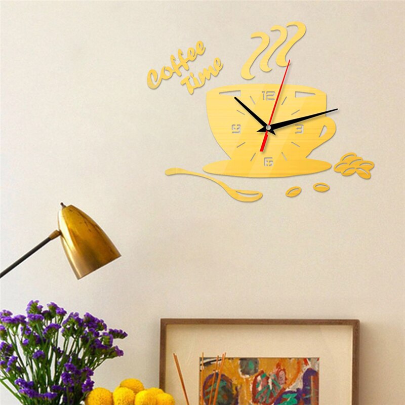 Mini 3D Acrylic Wall Clock Self Adhesive Wall Clock Silent Clock DIY Mirror Stickers Hanging Watch Background Wall Home Decor