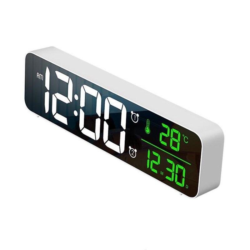 Schreibtisch-Digitaluhr, Datumskalender, LED-Wecker für im
