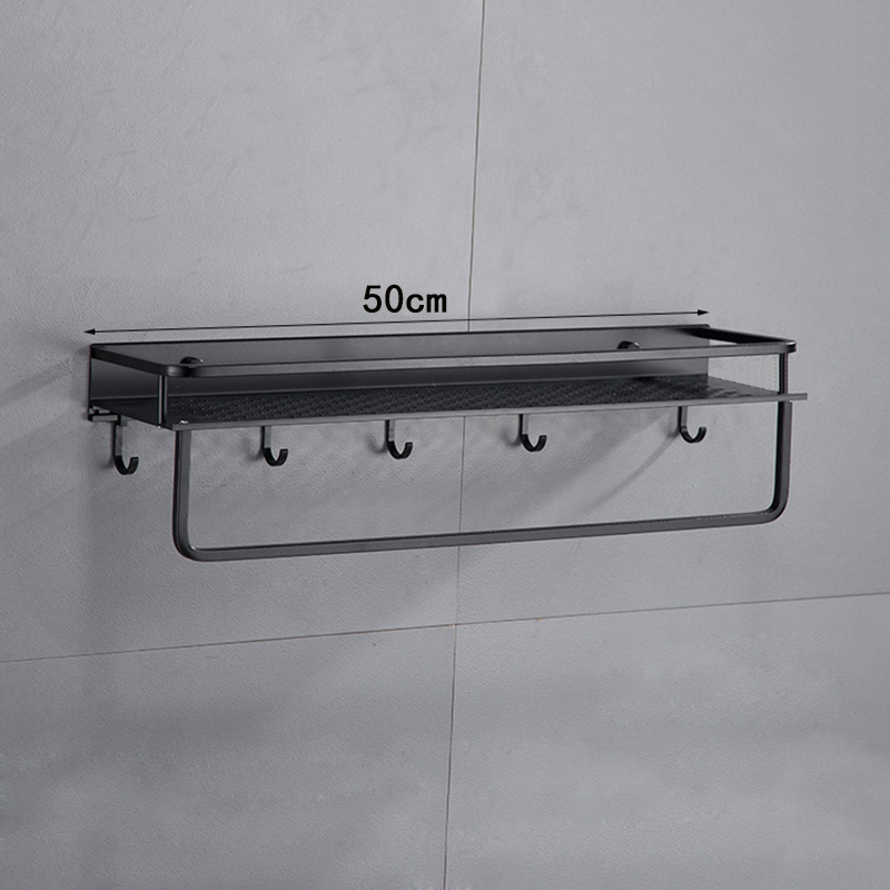 Estante de baño con barra de toalla montado en la pared, estante de ducha de aluminio gris, soporte de champú de baño negro, soporte de cesta, estante de esquina: Amarillo claro