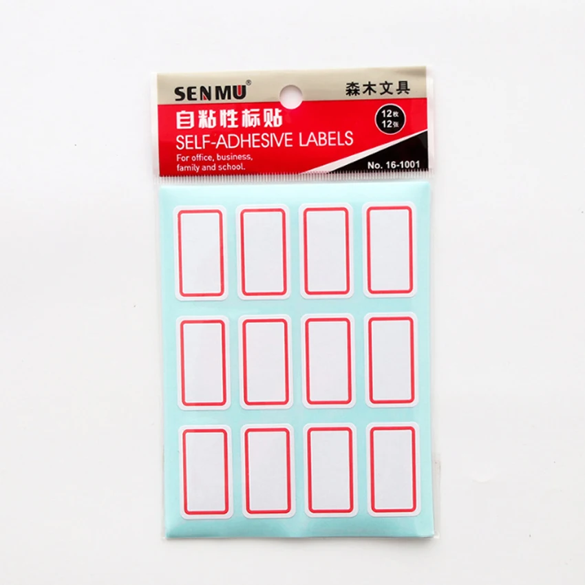 1 pak/partij zelfklevende papieren sticker blanco naam sticker etiketten memo stickers set briefpapier herinnering bladwijzer zegel label: WIT