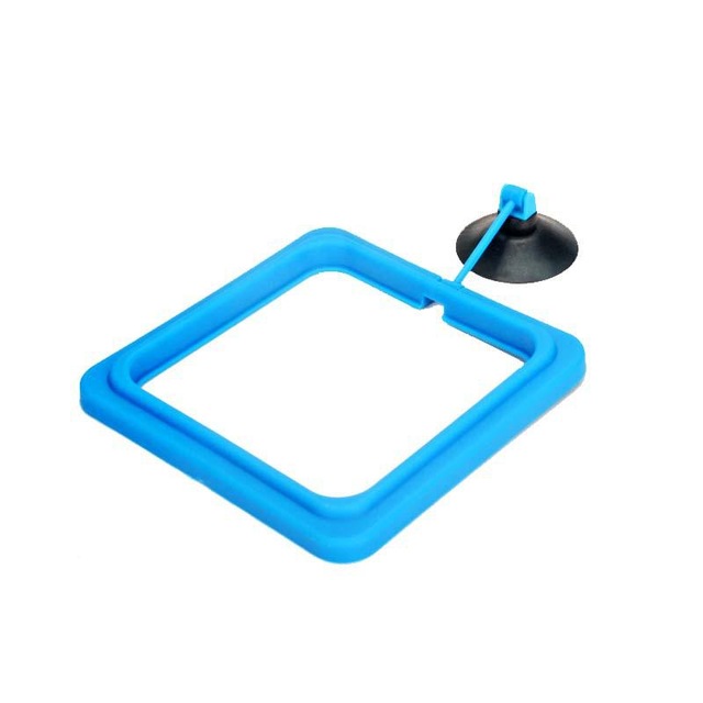 Aquarium Feeding Ring Fish Tank Station Floating Food Tray Feeder Square Circle Accessory Fish Food Feeder Suction Cup Blue: Square