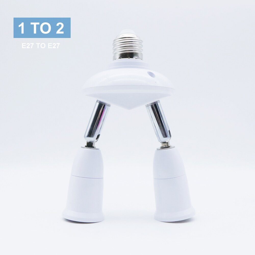 2/3/4/5 in 1 fatnings splitter  e27 to e27 lampe base adapter konverter fleksibel forlænget lampeholder til led pærer: 1 to 2