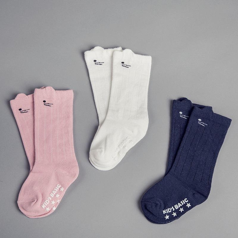 Cute Little Girl Knee High Socks Leg Pants 0-4 anni in cotone senza calzini di ventilazione scivolosi