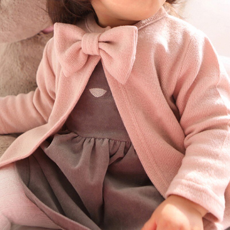 Children Jackets Autumn Winter Baby Little Bow Child Coat Girl Outerwear Jackets For Girls Bow Girl Clothes 0-3T