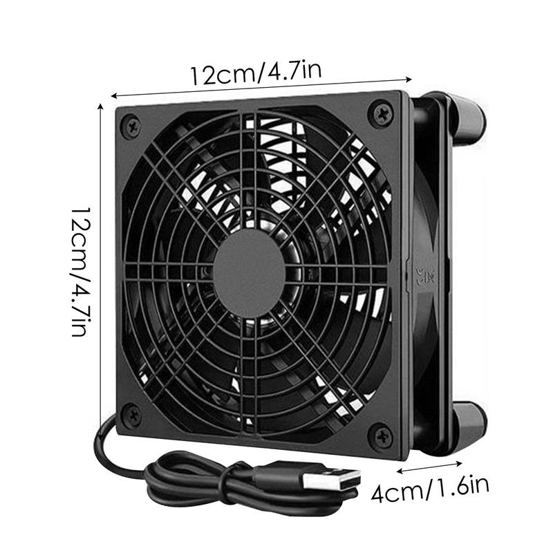 Lüfter für die Router-Kühlung | Tragbarer Lüfter für PC-Router, Gehäuselüfter | USB-betriebener Kühler-Gebläseventilator für Computerschränke mit Stark