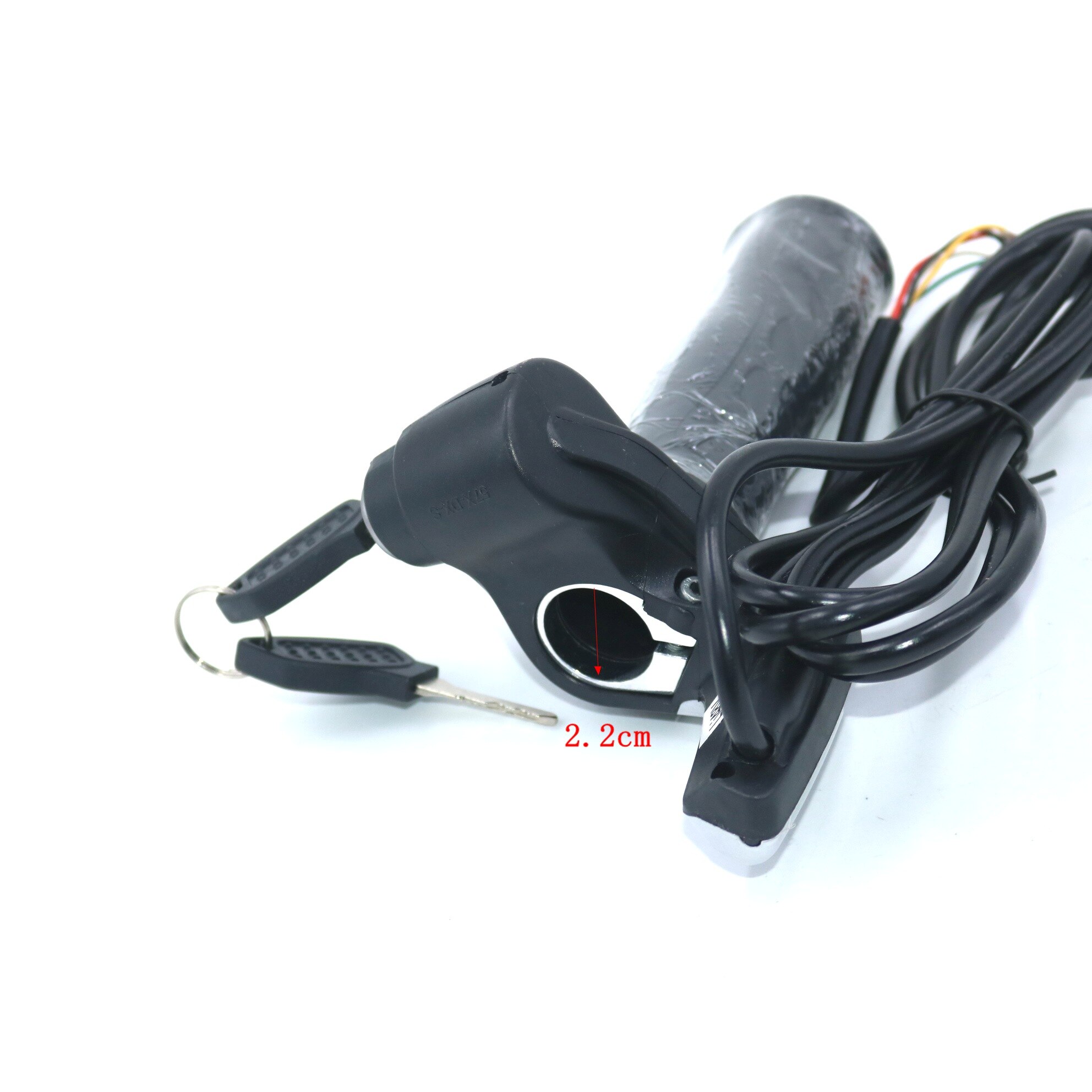 Wuxing Brand Ignition Key Model 48V/36V/24V Electric Bicycle Twist Throttle/Speed Handle/Gas Accelerator with on/off key switch