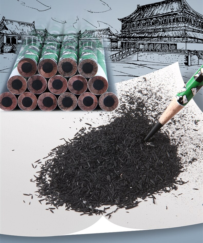 Charcoal Sketch Pencil Drawing Set Soft Medium Hard 4mm Lead Art Supplies Sketching Tools