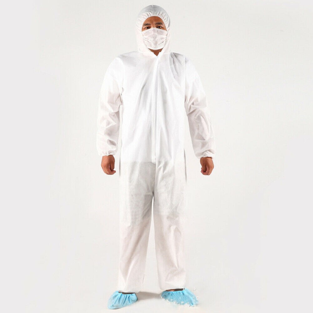 Guiran Waterdichte oliebestendige stofdichte overalls isolatie landbouw regenjassen gepolijste werkkleding, overall met capuchon, chemisch bestendige jumpsuits voor industriële, biohazard en