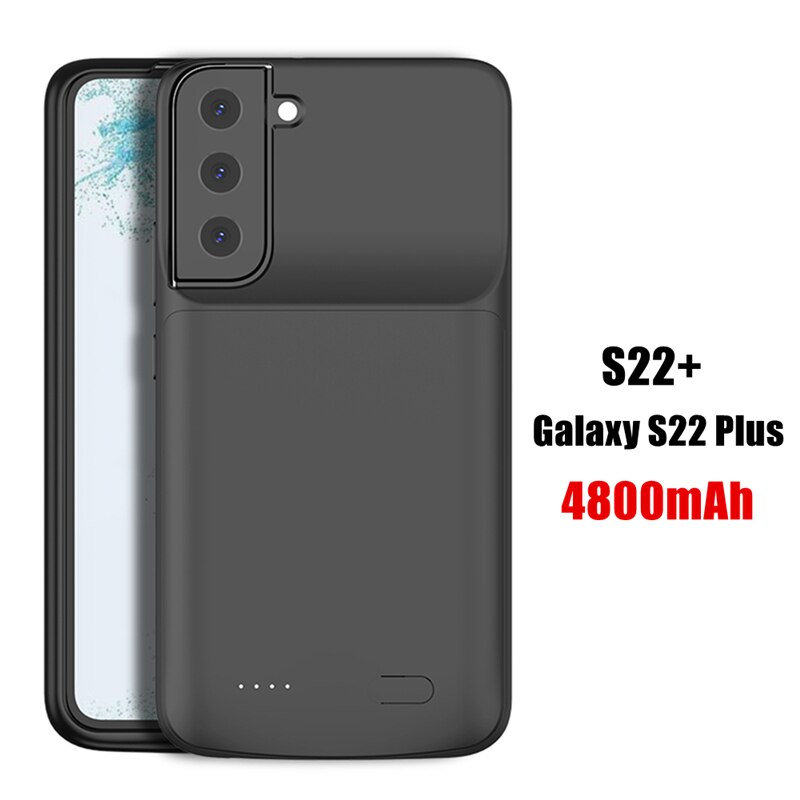 4800mAh Battery Charger Cases For Samsung Galaxy S22 Ultra S22+ S22 Plus Battery Cases 4700mAh Power Bank Cover For Samsung S22: S22 Plus 4800mAh