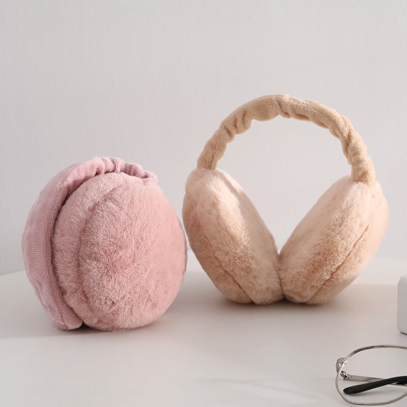 Winter Plush Warm Earmuffs for Women Men Solid Color Earflap Outdoor Cold Protection Ear-Muffs Adjustable Ear Warmer