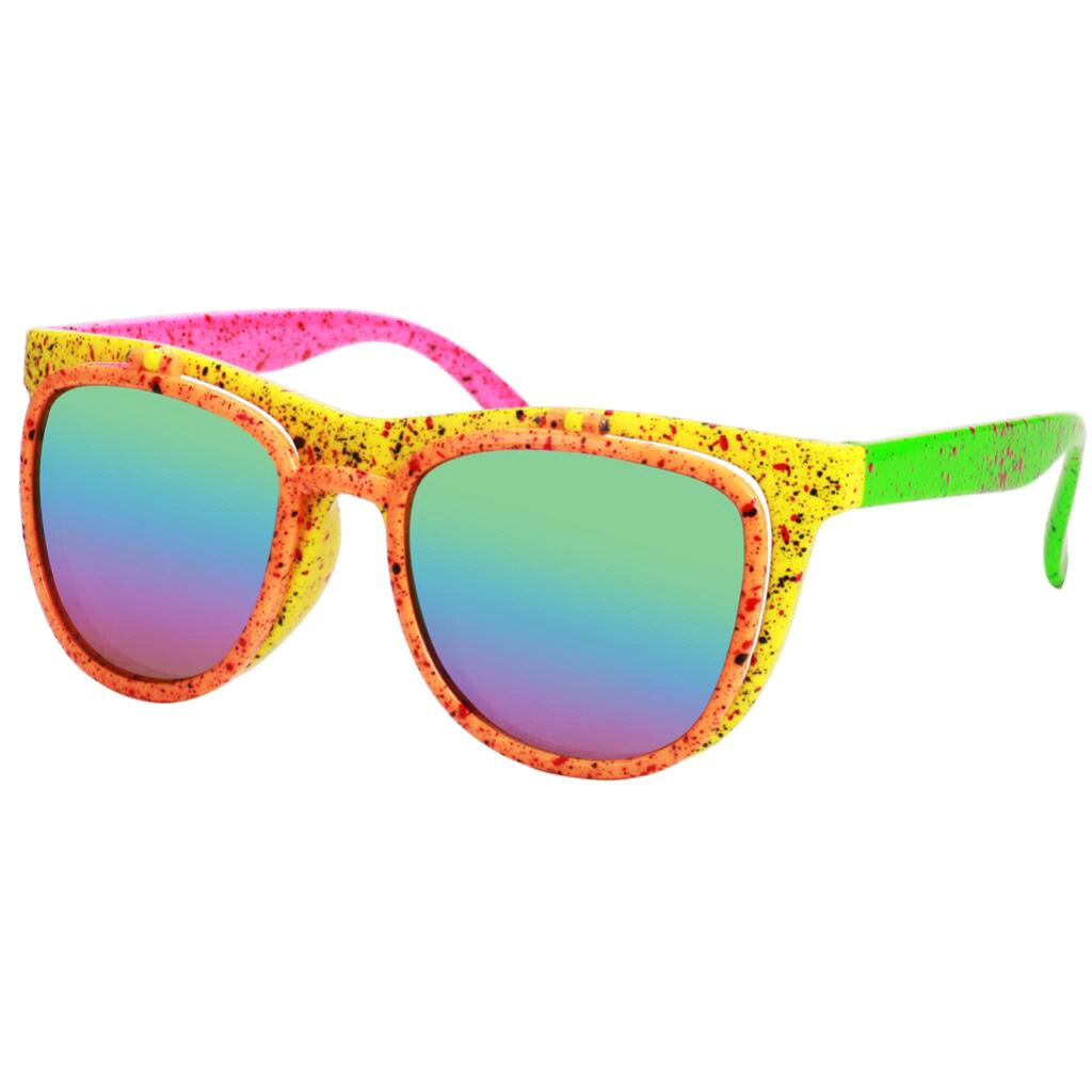 80s neon party briller nyhed flip up solbriller kostume rekvisitter til børn voksne
