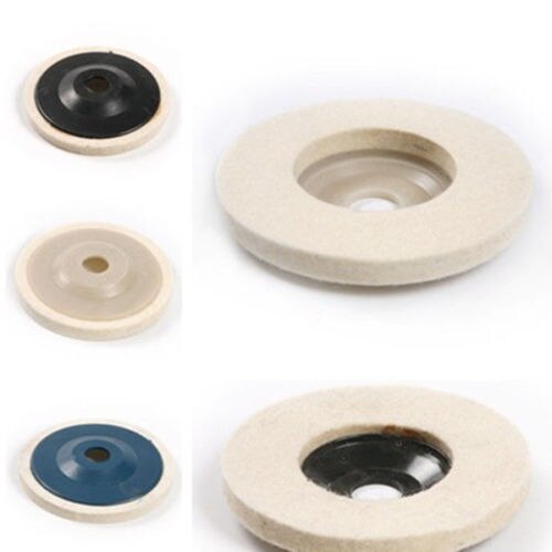 Fixmee 5pc 4 ''rueda redonda de pulido fieltro de lana almohadilla pulidora para muebles de piedra de mármol