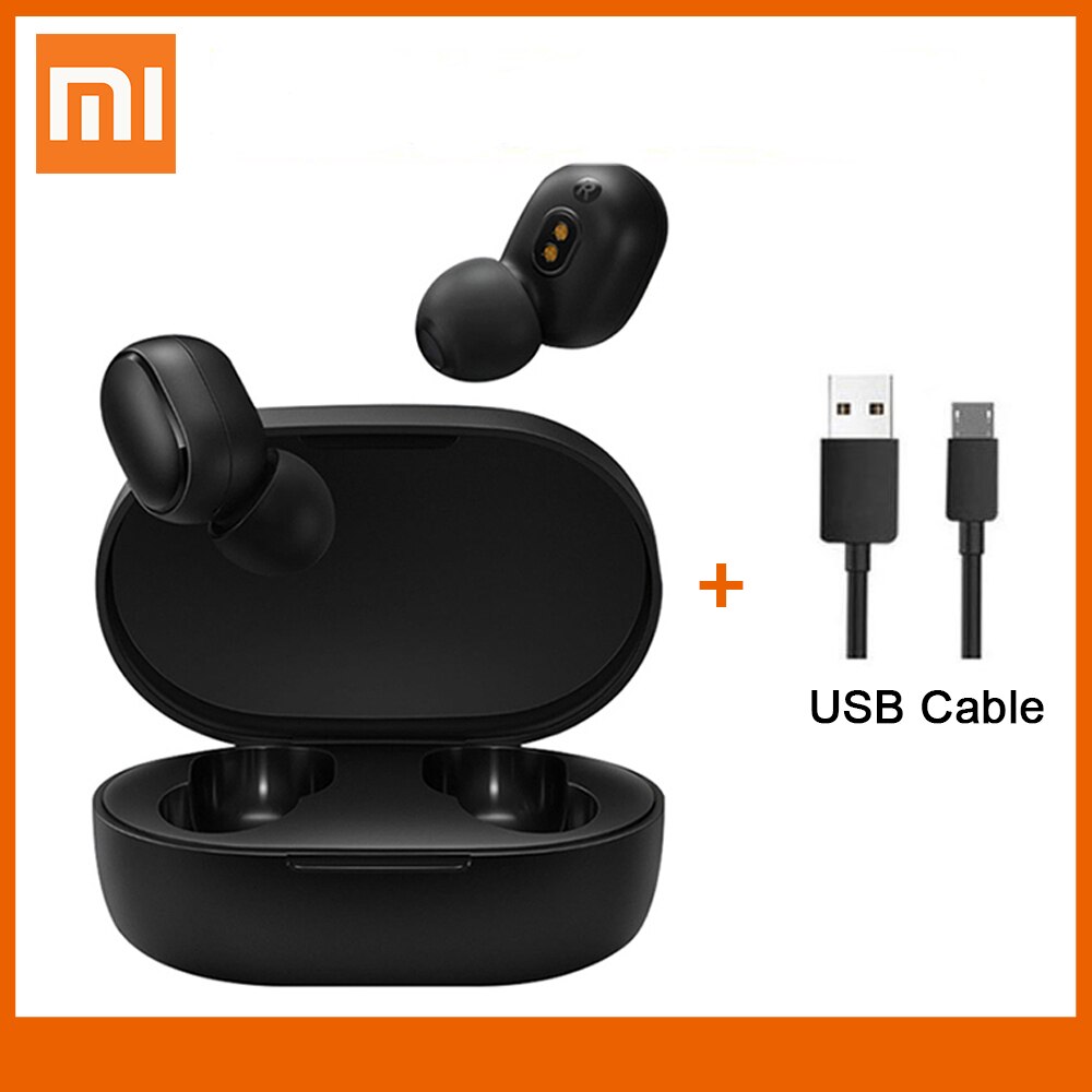 Xiaomi redmi airdots 2 øretelefoner trådløs bluetooth 5.0 oplader in-ear stereo bas øretelefoner ture trådløse øretelefoner ai kontrol: Tilføj gavekabel