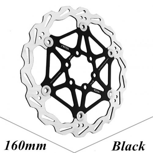 160/180/203mm roestvrijstalen schijfremmen voor mountainbikes, cruiserfietsen, fietsonderdelen en remschijven: Zwart 160mm
