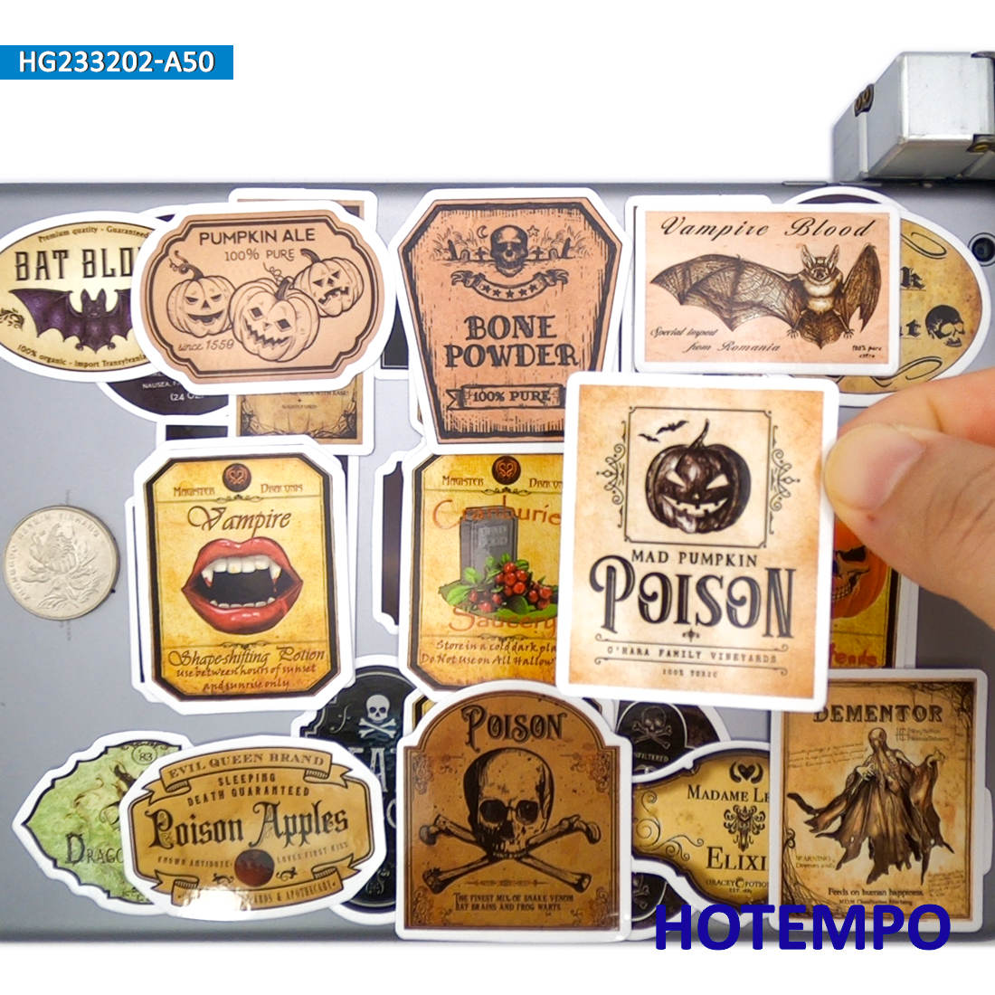 20/30/50 Stück, retro-Alchemie, Lustiges Halloween, Zaubertrank Etiketten Aufkleber, für Flasche, Sammelalbum, Gepäck, Telefon, Laptop, Auto, Motorrad, Fahrrad, Tasse, Tagebuch, Aufkleber Spielzeug