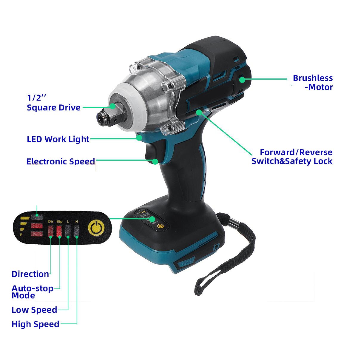18V Electric Impact Wrench Kit Cordless Ratchet Wrench Rechargeable Scaffolding Torque 350NM Ratchet Power Tools