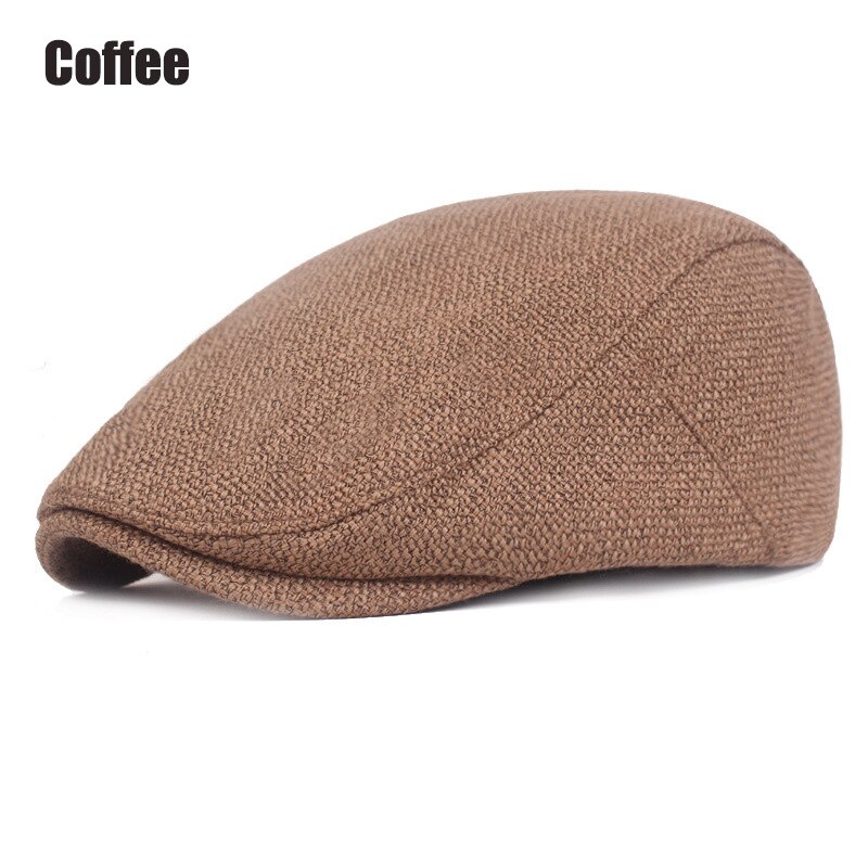 Roxcober Mannen Vrouwen Katoen Linnen Baretten Sombrero Hombre Outdoor Reizen Effen Gatsby Cap Klimop Hoed Driving Flat Cabbie Krantenjongenspet: Coffee