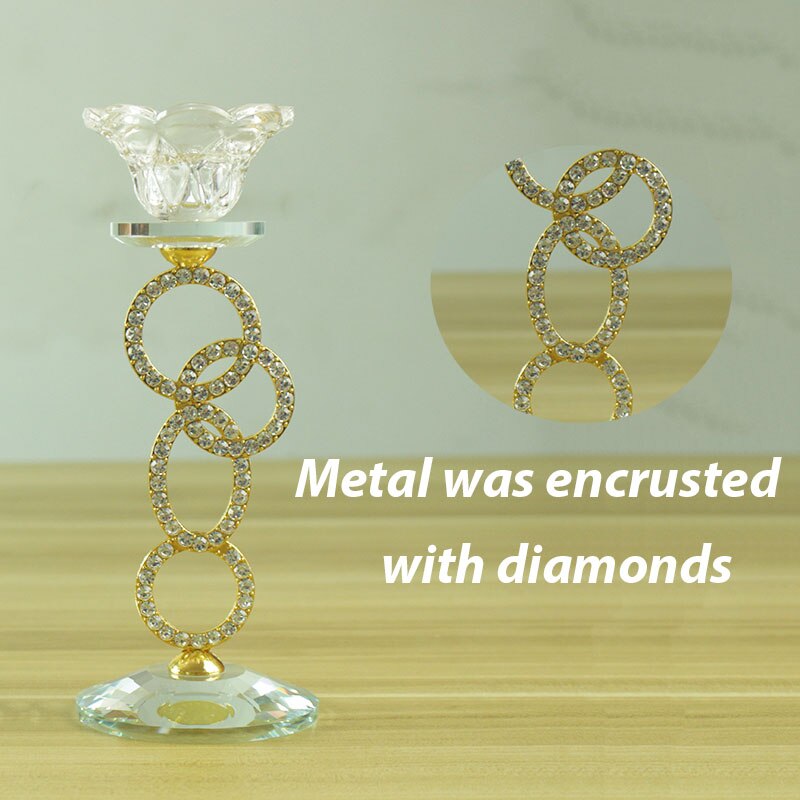 Europese moderne kristallen theelichthouder voor bruiloft, kerstmis, halloween, decoratie voor op de eettafel, accessoire