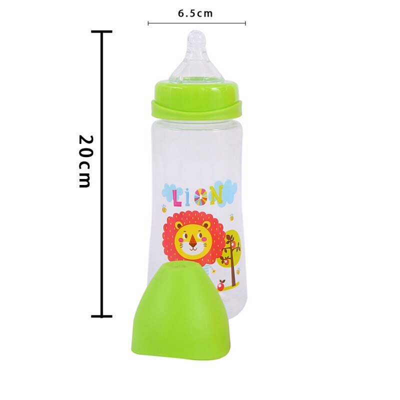 300ml barn kopp tecknad mjölk bred mun flaska juice flaska nappmjöl flaska säkerhet silikon nappflaska tillägg sid