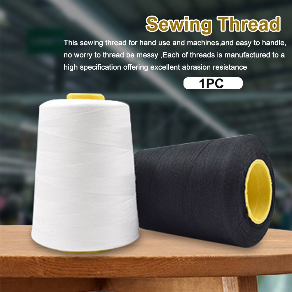 Hilo de coser resistente al desgaste sólido para máquinas de mano DIY artesanía hecha a mano tejer ropa de hogar poliéster punto de cruz 3000 yardas