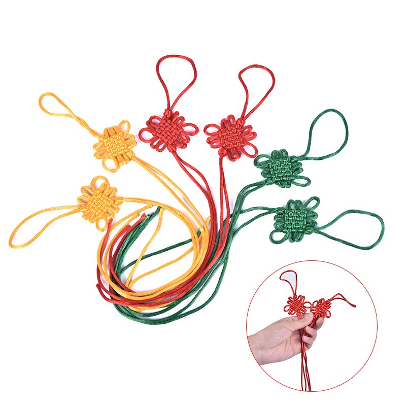 Chinese Decorative Knots Pendants 2pcs Chinese Knot DIY Tassel Fringe Chinese Bow Knots Nylon Thread Year Decorative