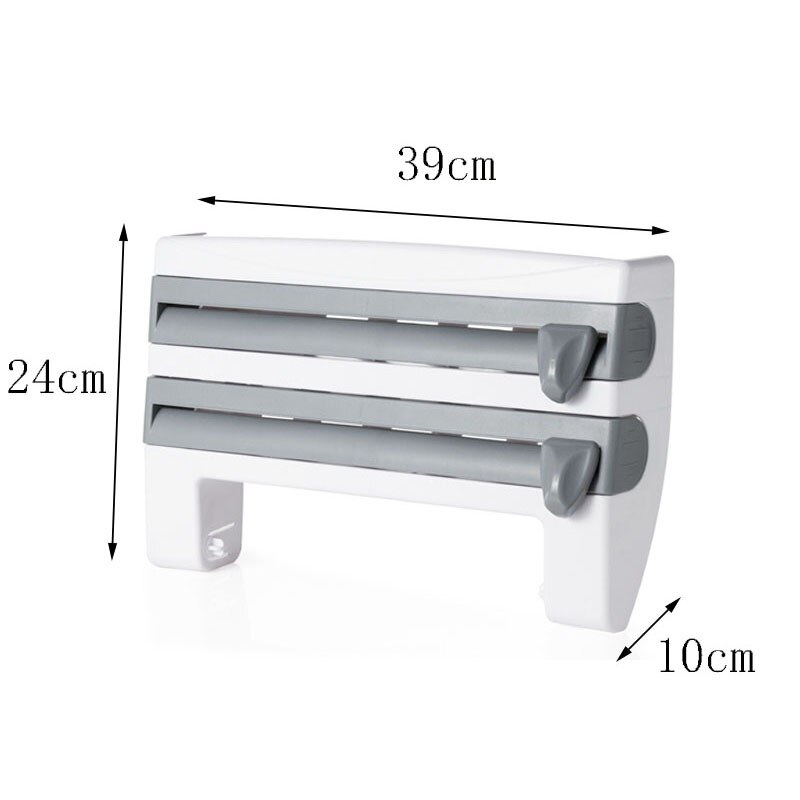 Køkkenhåndklæde papirholder aluminiumsfilm skærer wraptastic dispenser skærefolie klæbefolie køkkenhylde vægophæng