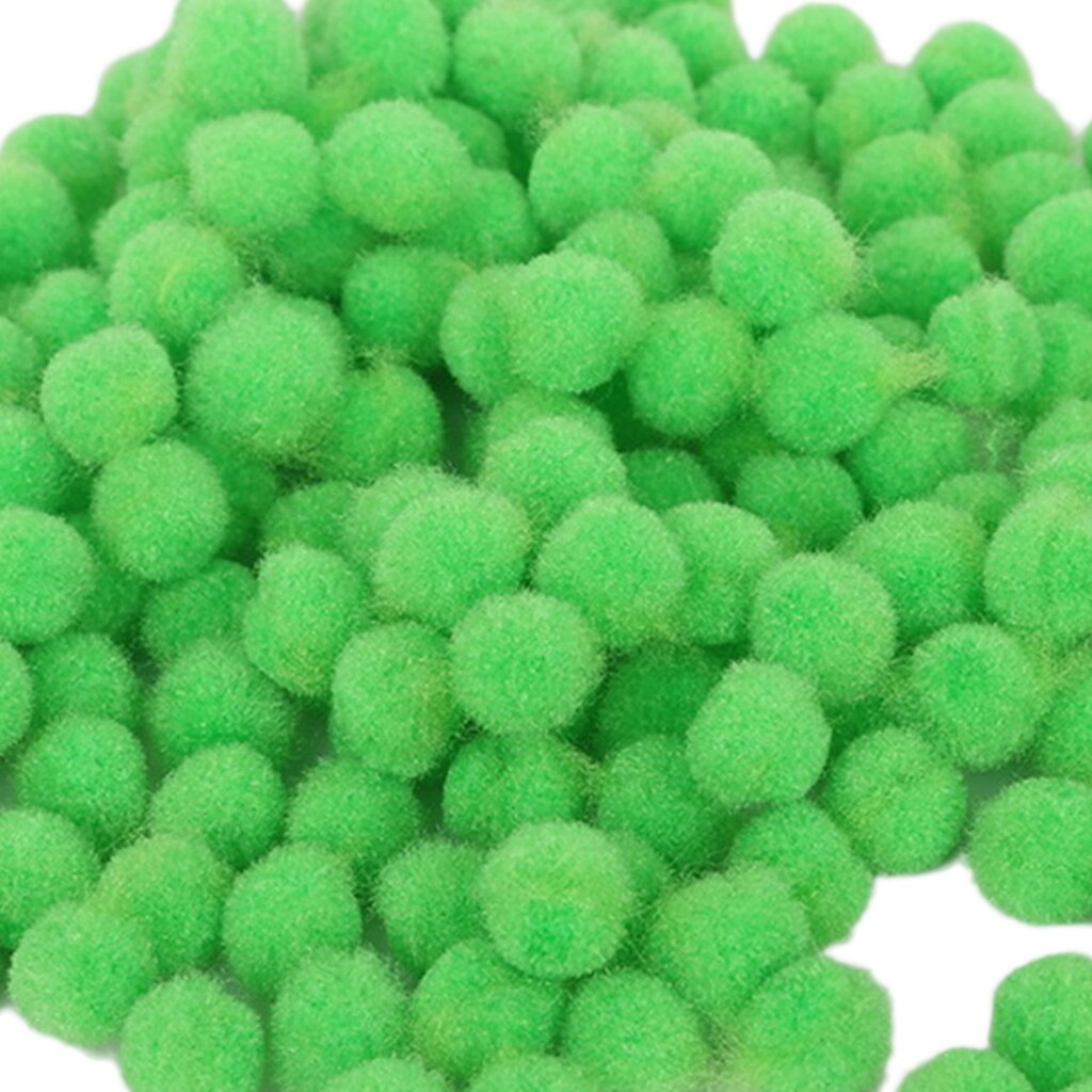 Mini håndværk pom poms  - 100 /  pakke, fluffy og levende , 18mm / 0.7 tommer ært størrelse , 9 farver valg: Grøn