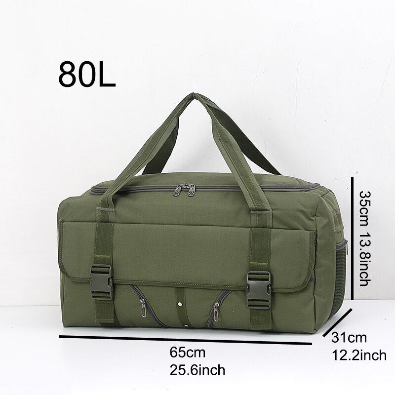 80L Men Travel Bag Multifunction Oxford Bags Carry on Luggage Bag Man Tote Duffle Large Capacity Utility Weekend Bag Waterproof