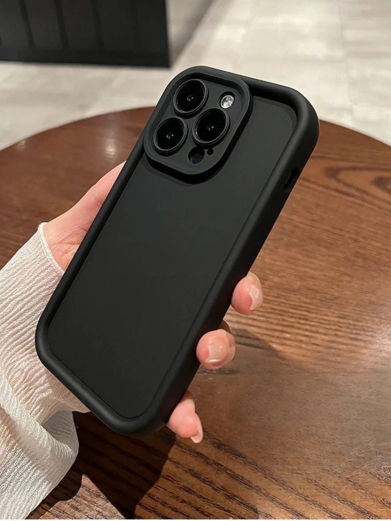 Funda de teléfono de silicona suave de Color sólido para iPhone 11 12 13 14 15 Pro Max XS X XR 7 8 15 6 Plus SE2020 cubierta protectora de lente de cámara