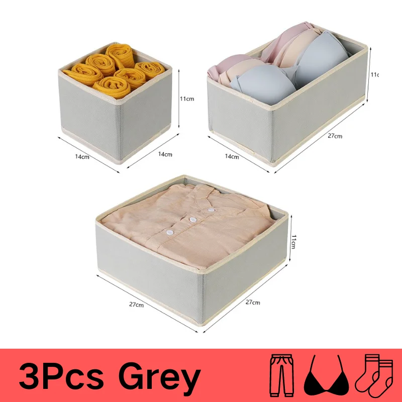 Drawer Underwear Storage Box Foldable Non-woven Storage Box Six-piece Set Underwear Bra Socks Drawer Storage Finishing Boxes: Chocolate