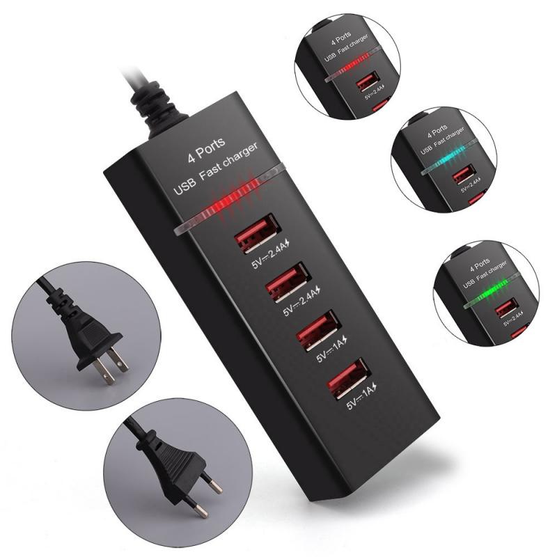 Universal- 4 USB Hafen Schnelle praktisch-ladegerät Reise Zauberstab Energie Schnelle Ladestation EU UNS Stecker Adapter Für Handys für IPhone