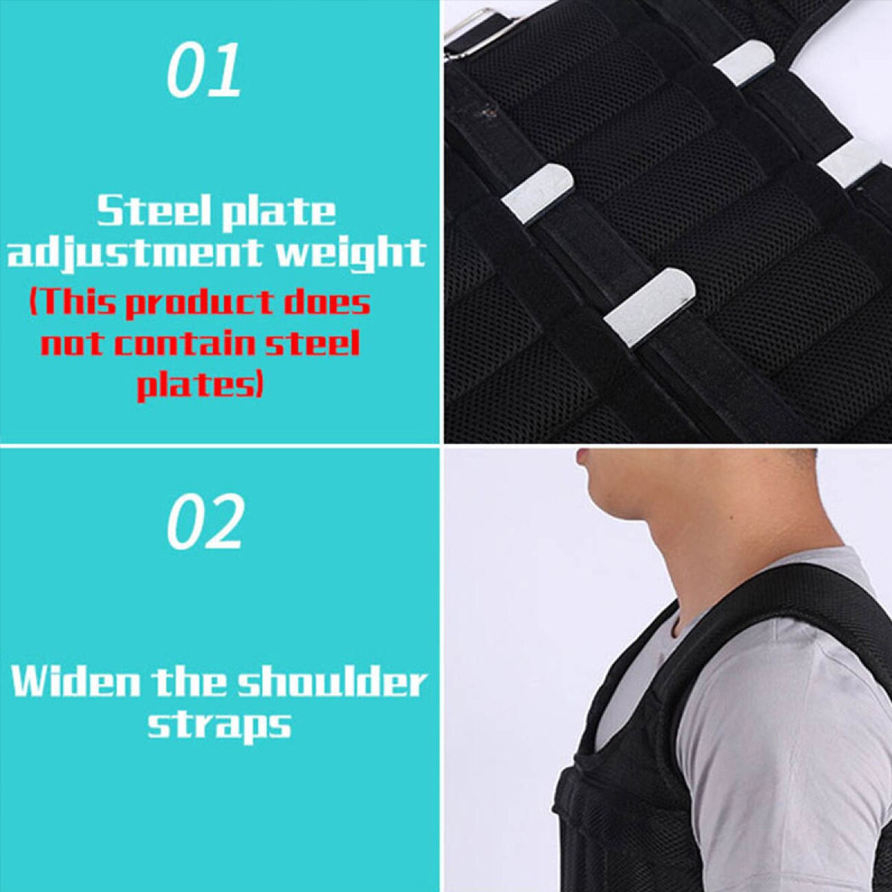 30KG Exercise Loading Weight Vest Boxing Running Sling Training Workout Fitness Adjustable Waistcoat Jacket Sand Clothing