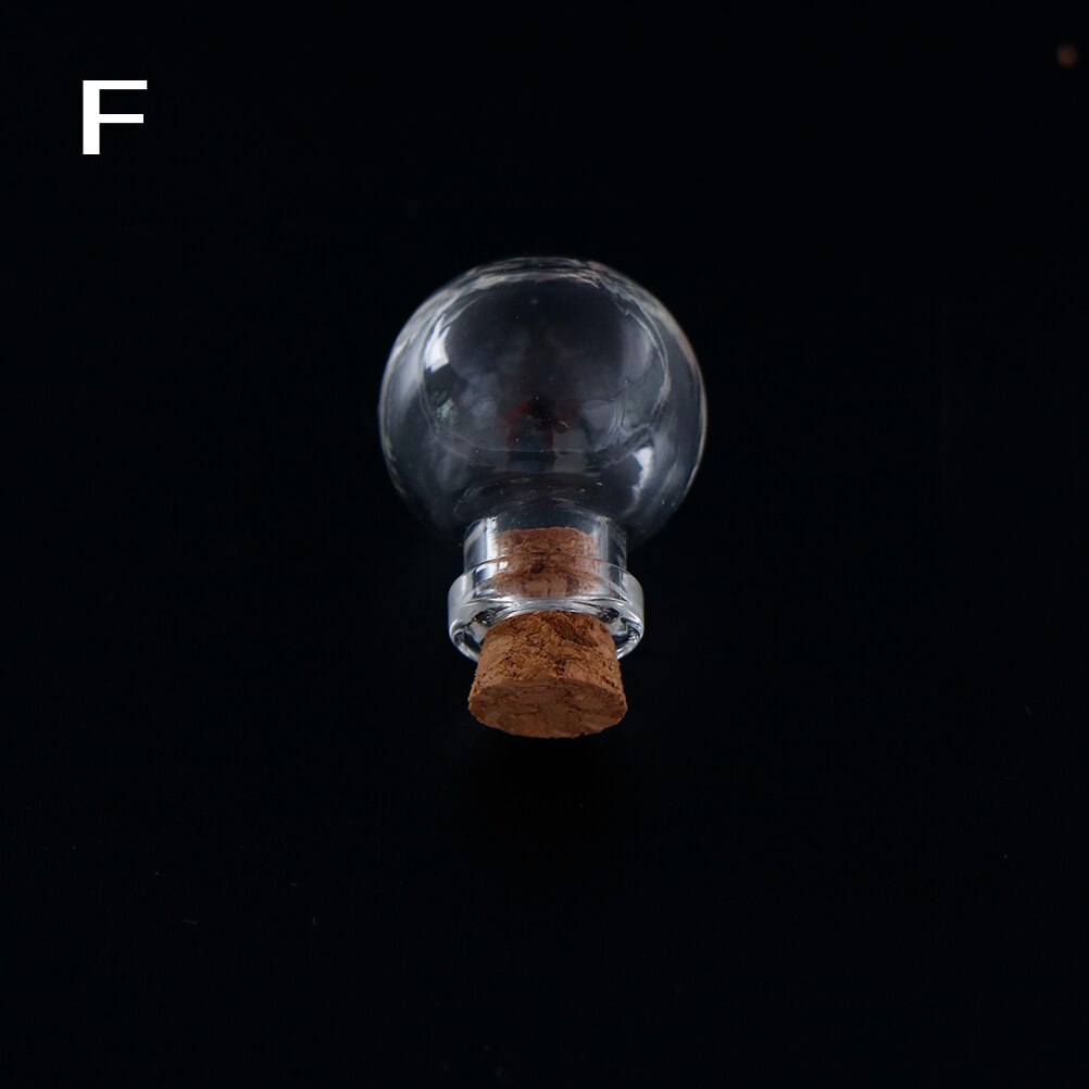 10 formen Mini Glas Flaschen Schlüssel Kette Anhänger Kleine wünschen Flaschen Mit Kork Phiole Kunst Gläser Für Armbänder 2,4 cm: 6
