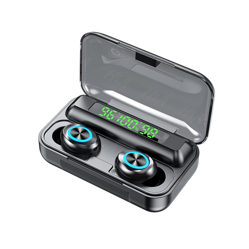 kabellos Bluetooth Kopfhörer mit Mic Sport Wasserdichte Drahtlose Kopfhörer 9D HiFi Stereo berühren Kontrolle Musik Ohrhörer Für Telefon: schwarz 3