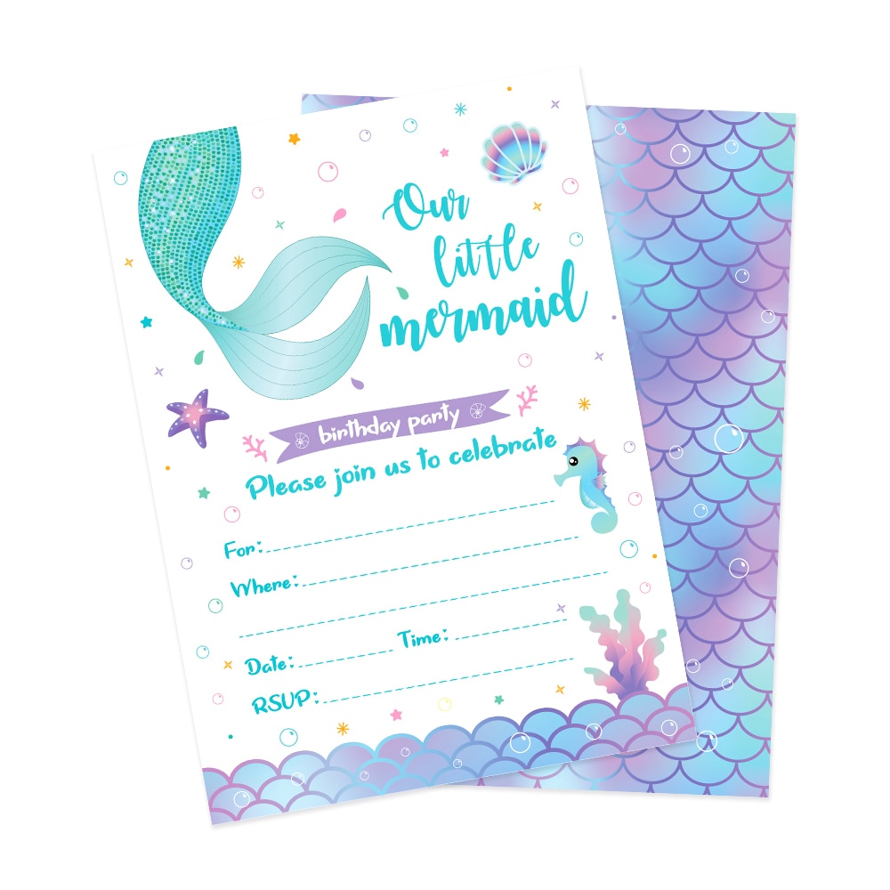 618 lad os være havfrue-invitationskort, du er inviteret til at invitere, små havfrue-fest til børn