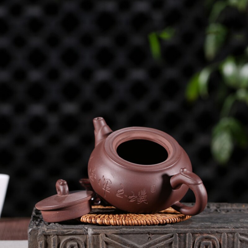 Yixing Theepot Pot Paarse Klei Hand Gesneden Dragon Handvat Theepot Zisha Ketel Teaset Theeceremonie Thee Accessoires Kung Fu thee Set