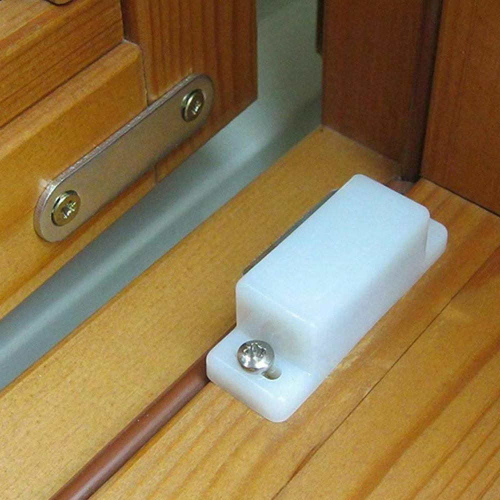 Small Magnetic Door Catches Kitchen Cupboard Wardrobe Cabinet Hardware Latch Brown Cabinet Catch Screw White R2L0